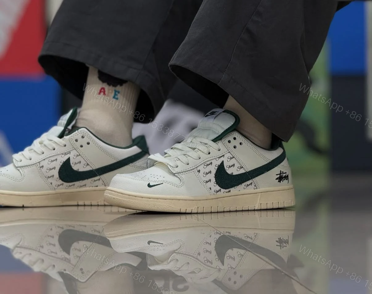 View 3 of FIRST COPY NIKE SB DUNK STUSSY WHITE GREEN 2025