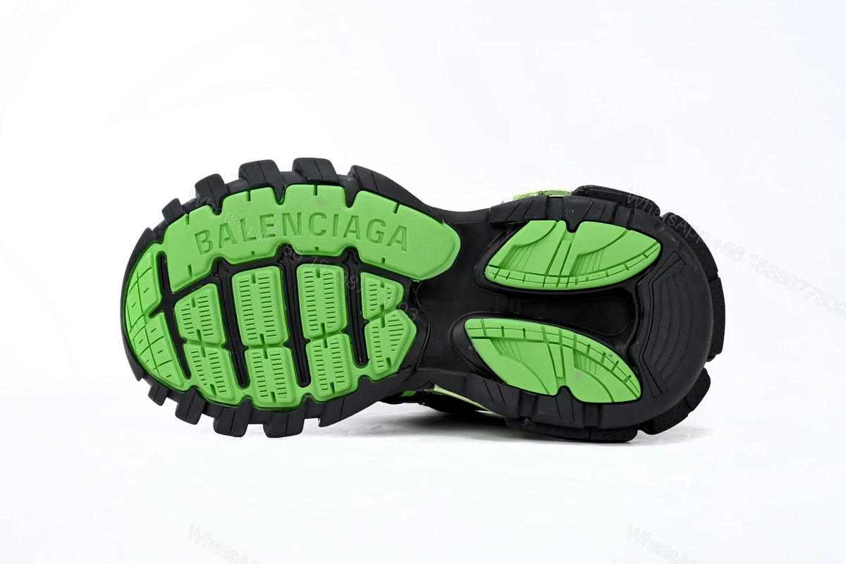 View 3 of Balenciaga Track 2 Sneaker Black Green 568614 W2GN3 1086