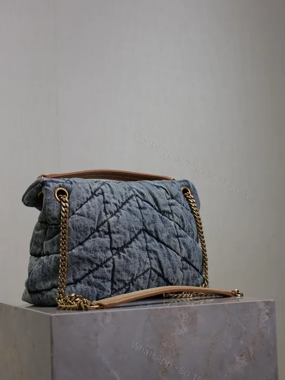 View 3 of Quilted Denim YSL-Inspired Shoulder Bag: Everyday Luxury