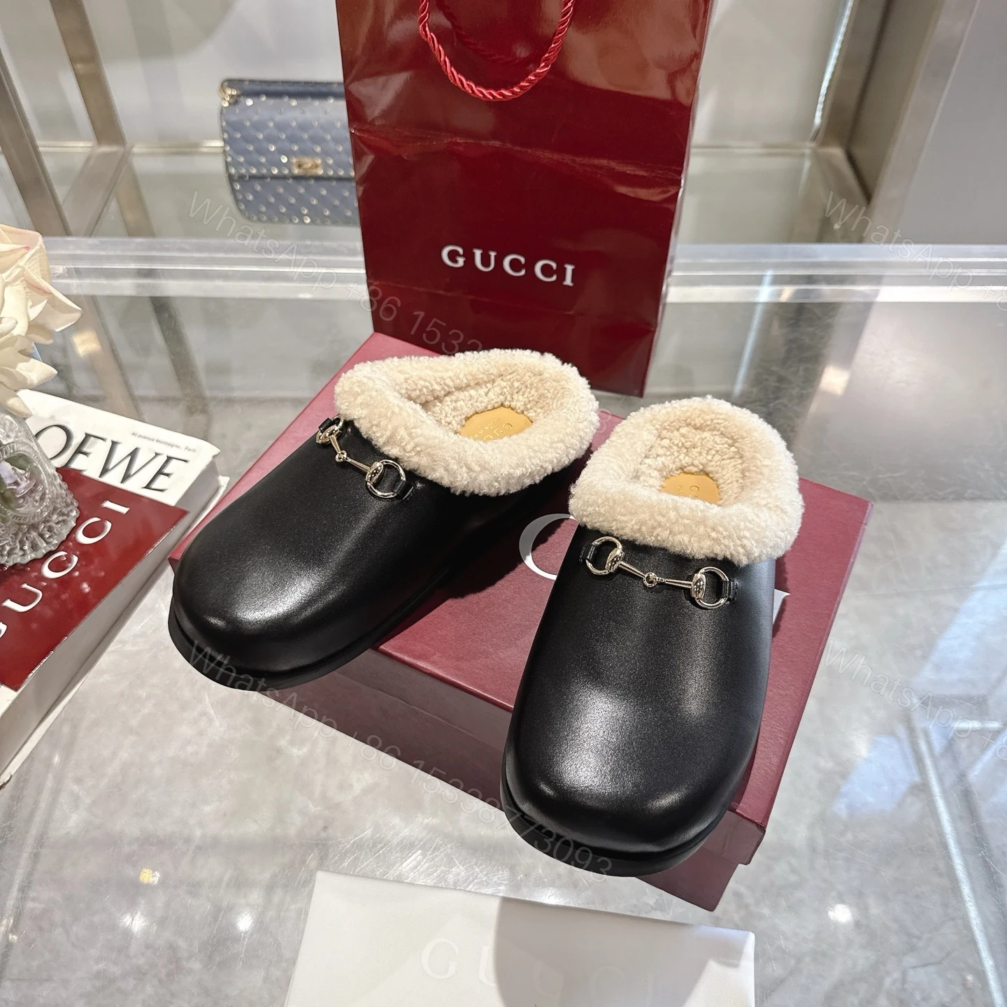View 5 of Gucci Women Mule With Horsebit Black Leather
