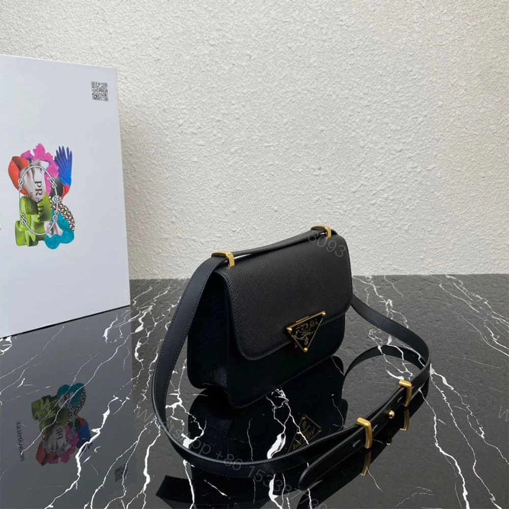 View 3 of Prada Saffiano leather flap shoulder bag(HIGH-END GRADE)