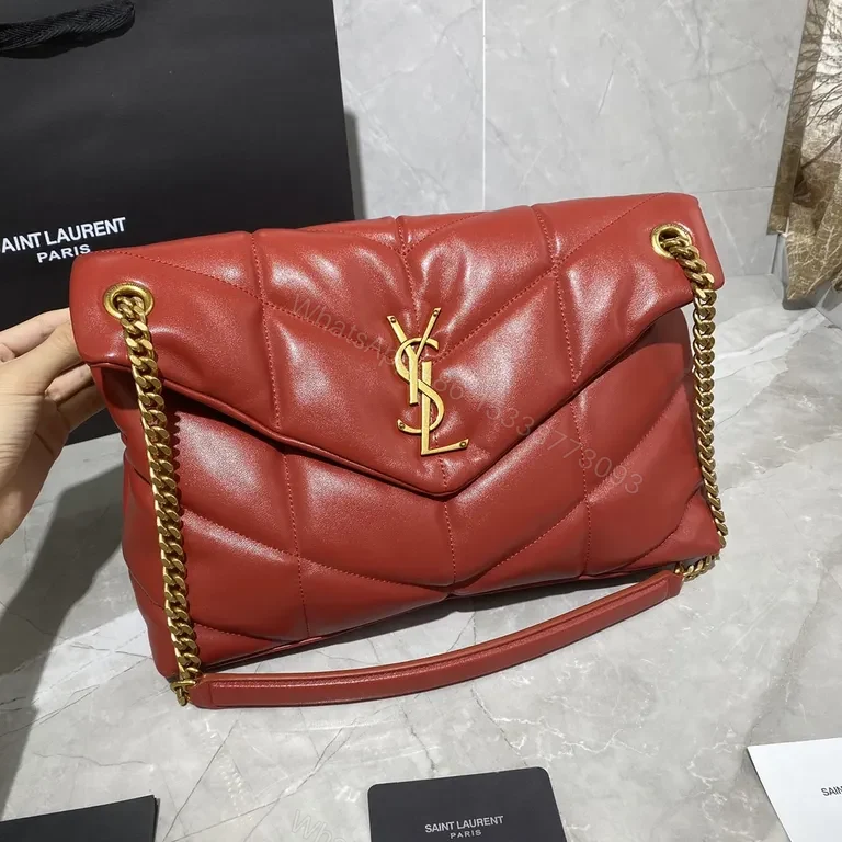 View 9 of Bold Red Quilted Leather Shoulder Bag - Day-to-Night Luxe