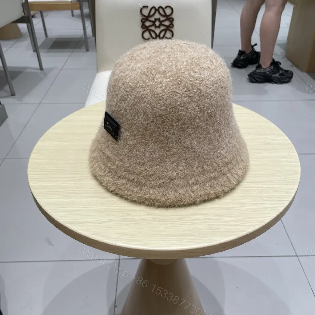 View 6 of Chic Plush Textured Bucket Hat with Luxe Plaque