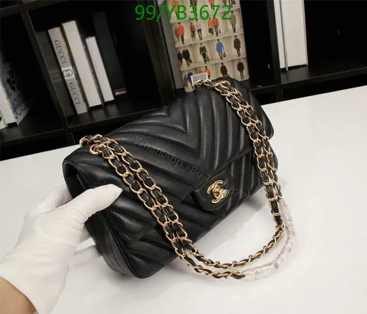 View 5 of Chanel Chevron Quilted Mini Rectangular Flap Bag – Black Leather