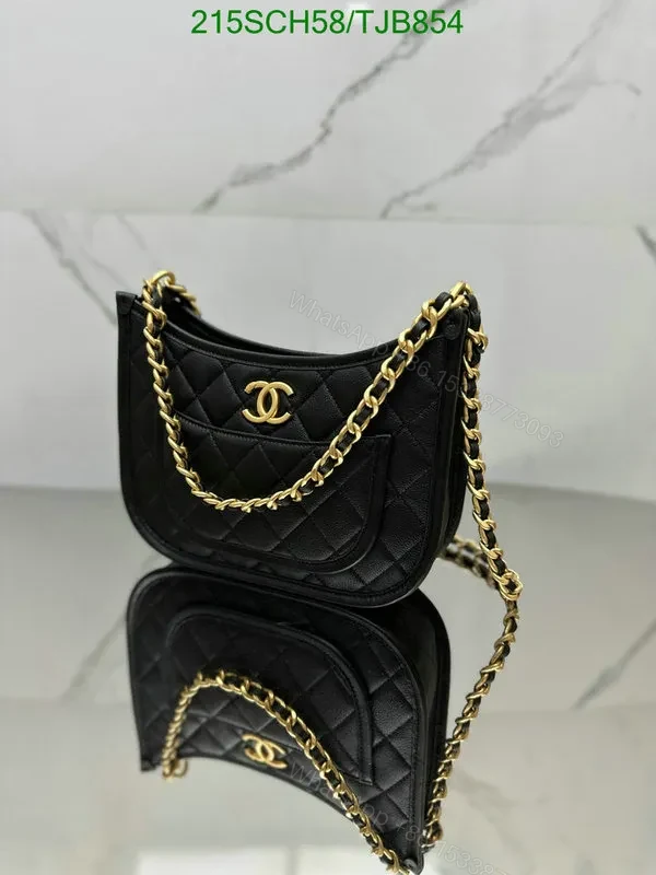 View 2 of Chanel 24S Black Hobo Bag in Genuine Leather EZ2584