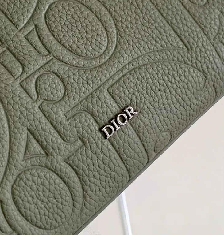 View 2 of Compact Dior-Texture Wallet: Leather, Bi-Fold, Premium Finish