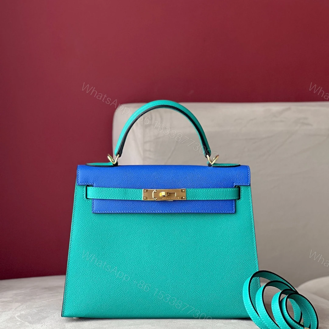 Hermes Kelly 28 Epsom Light Blue/ Electric Blue Palladium Hardware — view 1