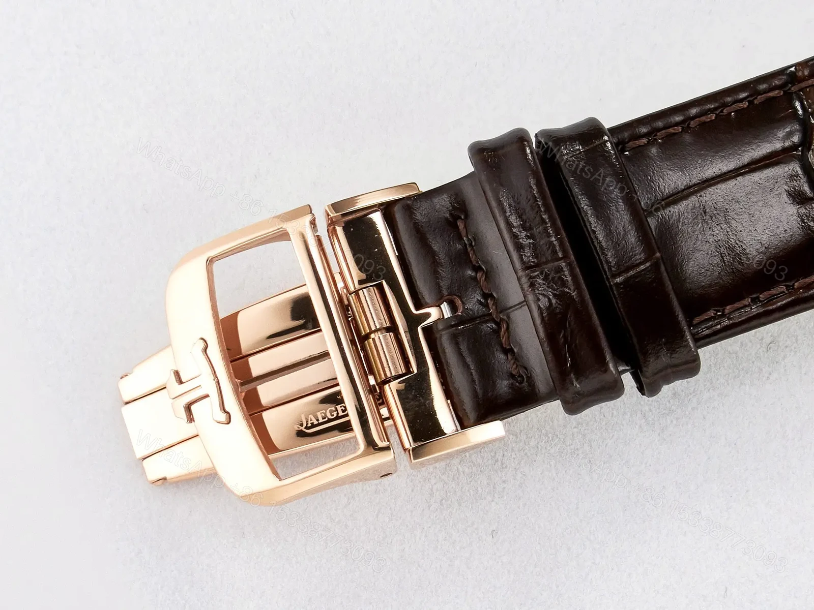 View 22 of Reverso Tribute Duoface Small Seconds RG MGF Best Edition White Spray Paint Dial on Black Leather Strap A854A