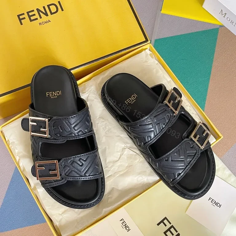 View 5 of Bold Textured Leather Slides with Hardware Detail - Luxury Menâ€TMs Slides