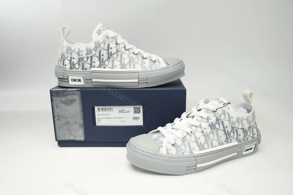 View 2 of Dior B23 HT Oblique Low Cut Blue Gray