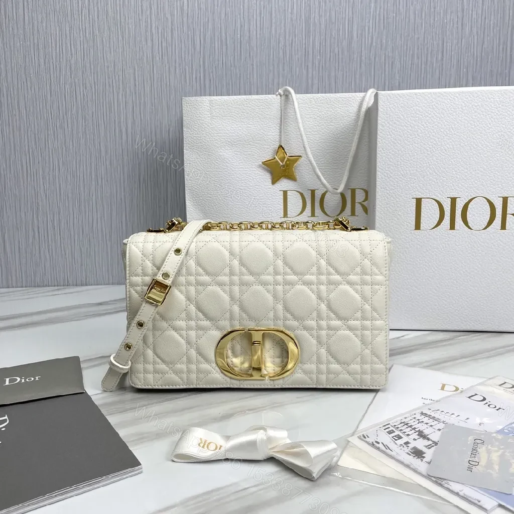 Quilted White Leather Mini Bag: Gold-Accented Luxury — view 1