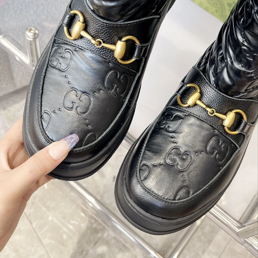 View 5 of GUCCI 1955 HORSEBIT SNOW BOOTS JACQUARD FABRIC BLACK