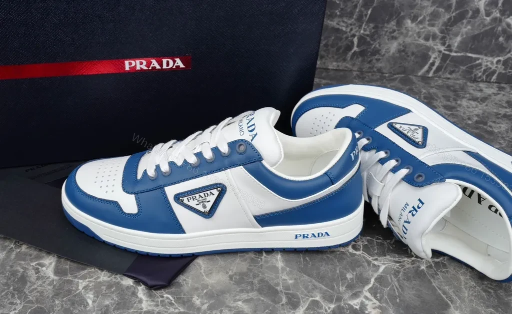 View 8 of Blue-White Prada Low-Tops: Contemporary Luxury Sneakers