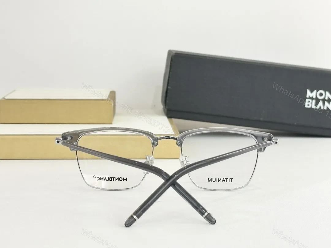 View 8 of Refined Titanium Half-Rrow Eyewear: Subtle Texture, Clarity