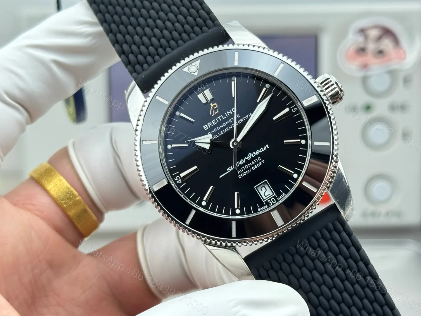 View 2 of Breitling Superocean Heritage Black Rubber Replica 46MM Premium B20 Diver Edition AB2020121B1S1