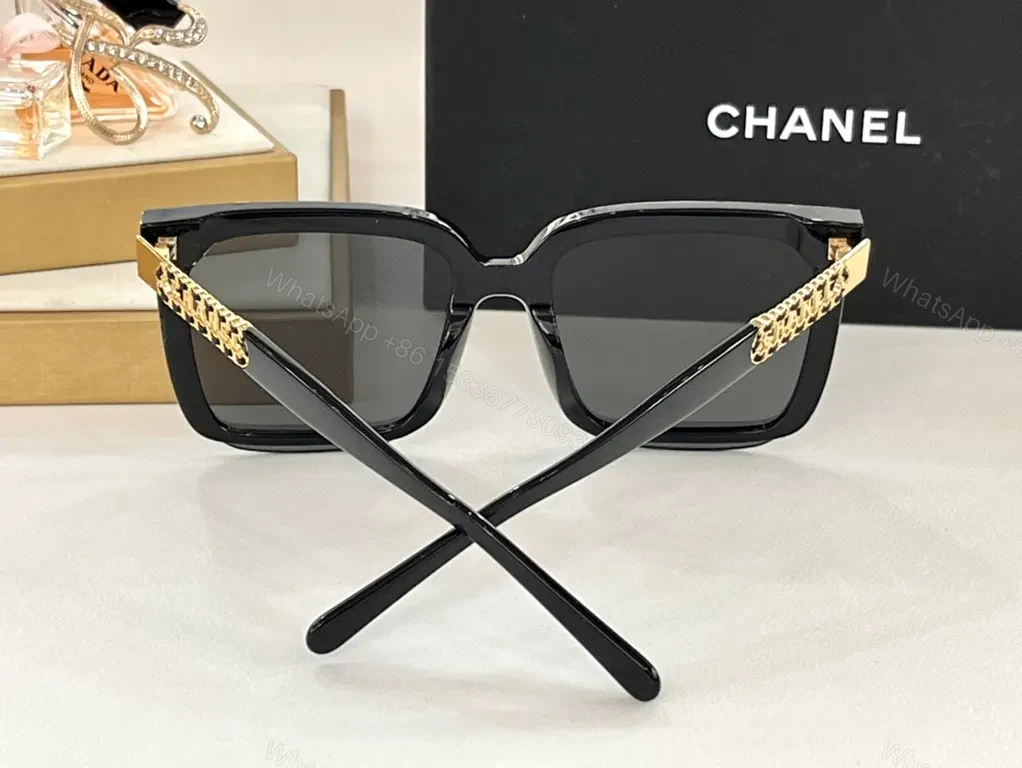 View 7 of Soft Rose Tones Rose-Gold Chanel Sunglasses, Oversized Square