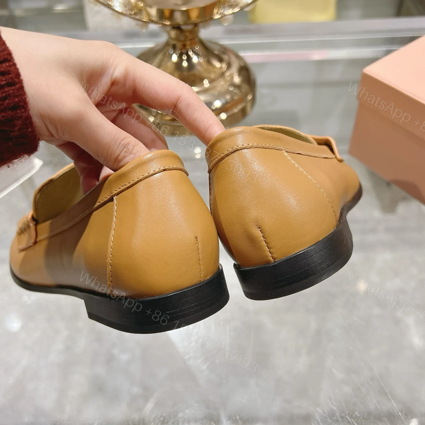 View 7 of MIUMIU LEATHER LOAFERS COGNAC 5D398E 248 F0046 F 010