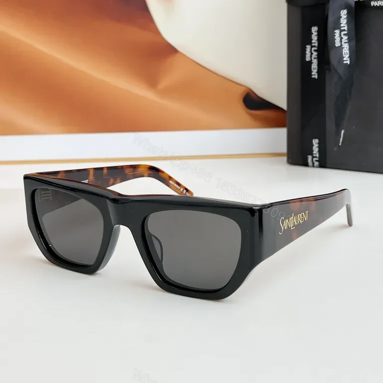View 7 of Black Acrylic Cat-Eye Sunglasses | Luxe Saint Laurent-Inspired Comfort