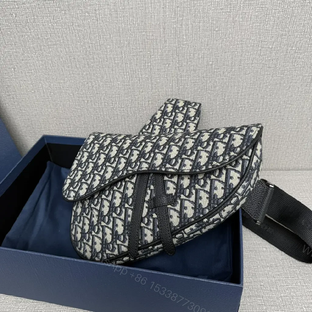View 4 of Compact Luxury Messenger Bag: Dior-Inspired Pattern, Crossbody Style