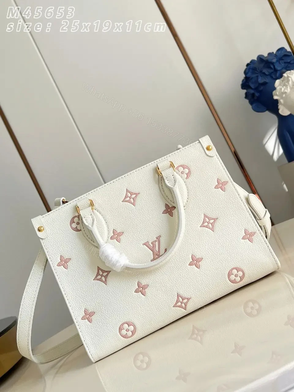 View 5 of Chic Satine White Pebbled Leather Handbag, Crossbody Ready