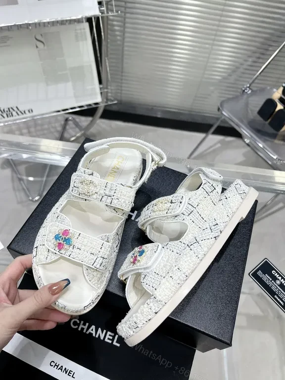 View 5 of Chanel-Influenced Textured Sandals: Couture Comfort