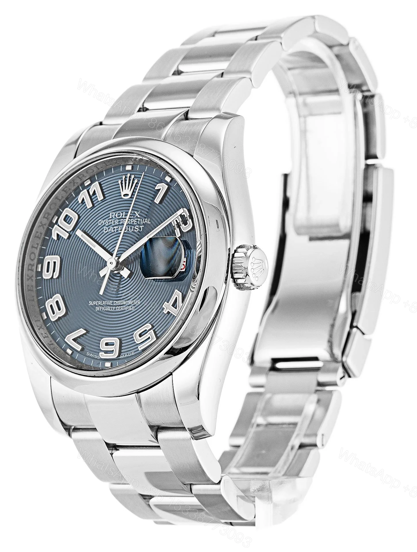 View 2 of Replica Rolex Datejust Blue Concentric Dial 116200 36 mm