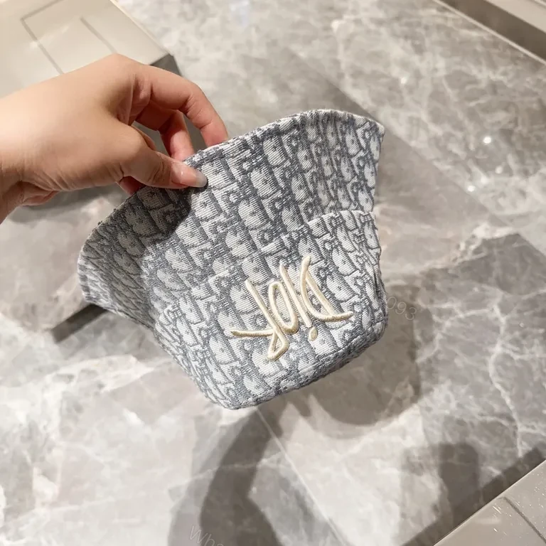 View 9 of Dior-Patterned Denim Bucket Hat â€” Subtle Luxury Styling