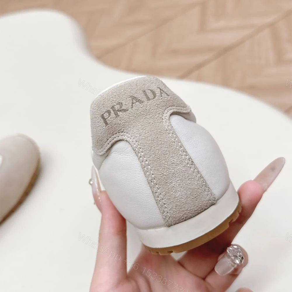 View 8 of PRADA Nappa leather and suede sneakers