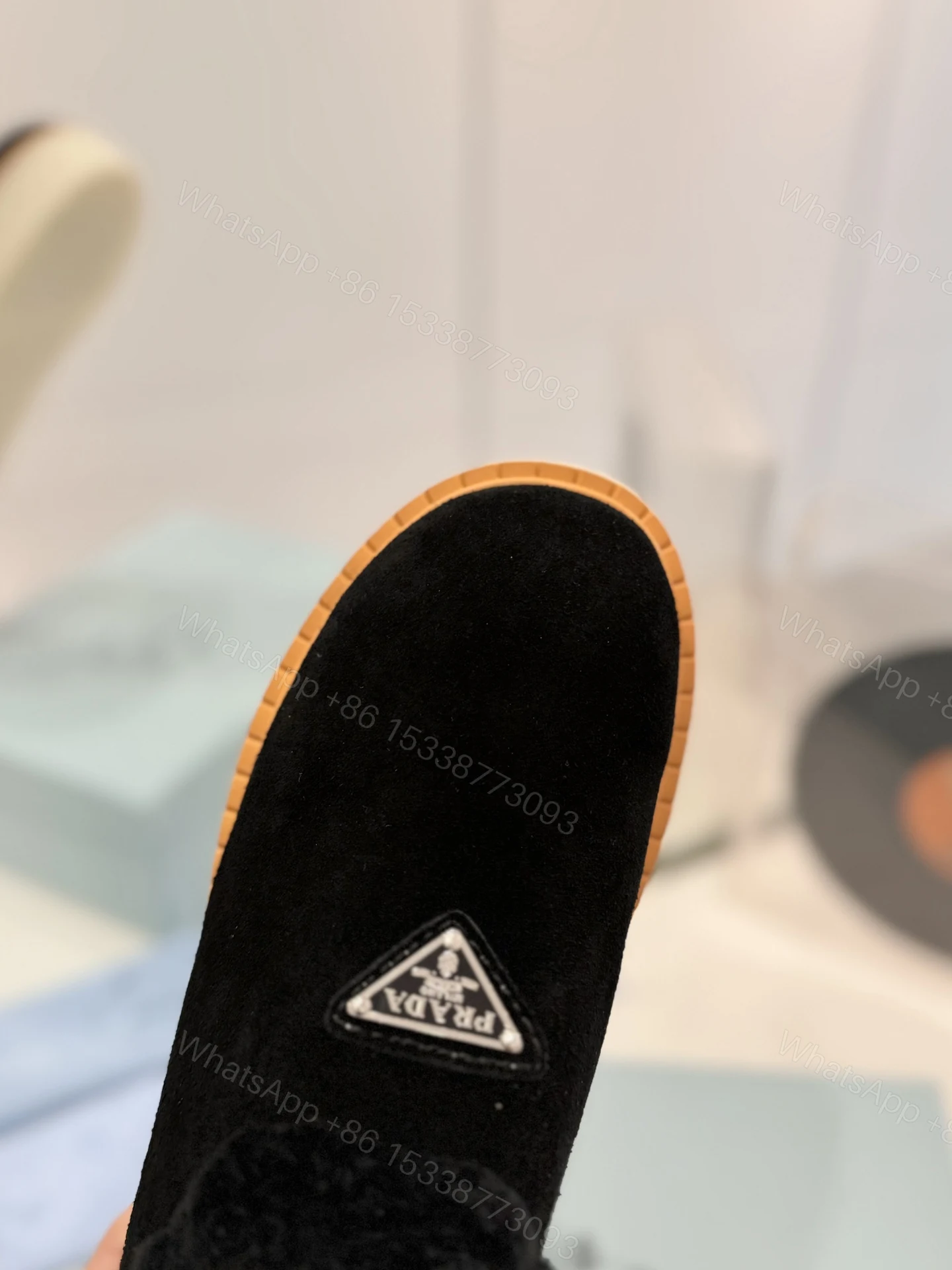 View 6 of PRADA SUEDE MULES BLACK