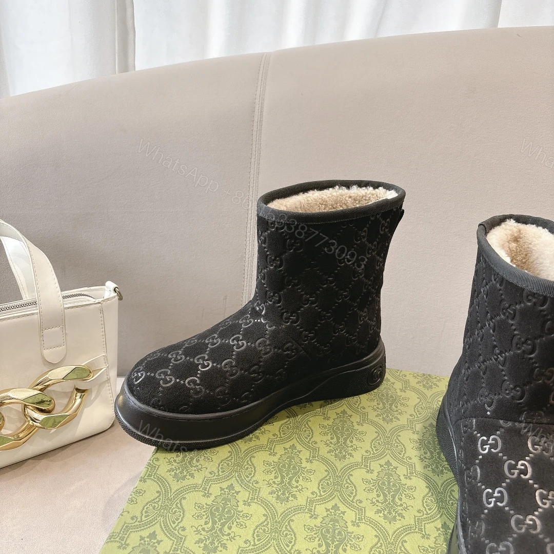 View 4 of GUCCI WOMEN’S BOOT GG SUDE CANVAS BLACK