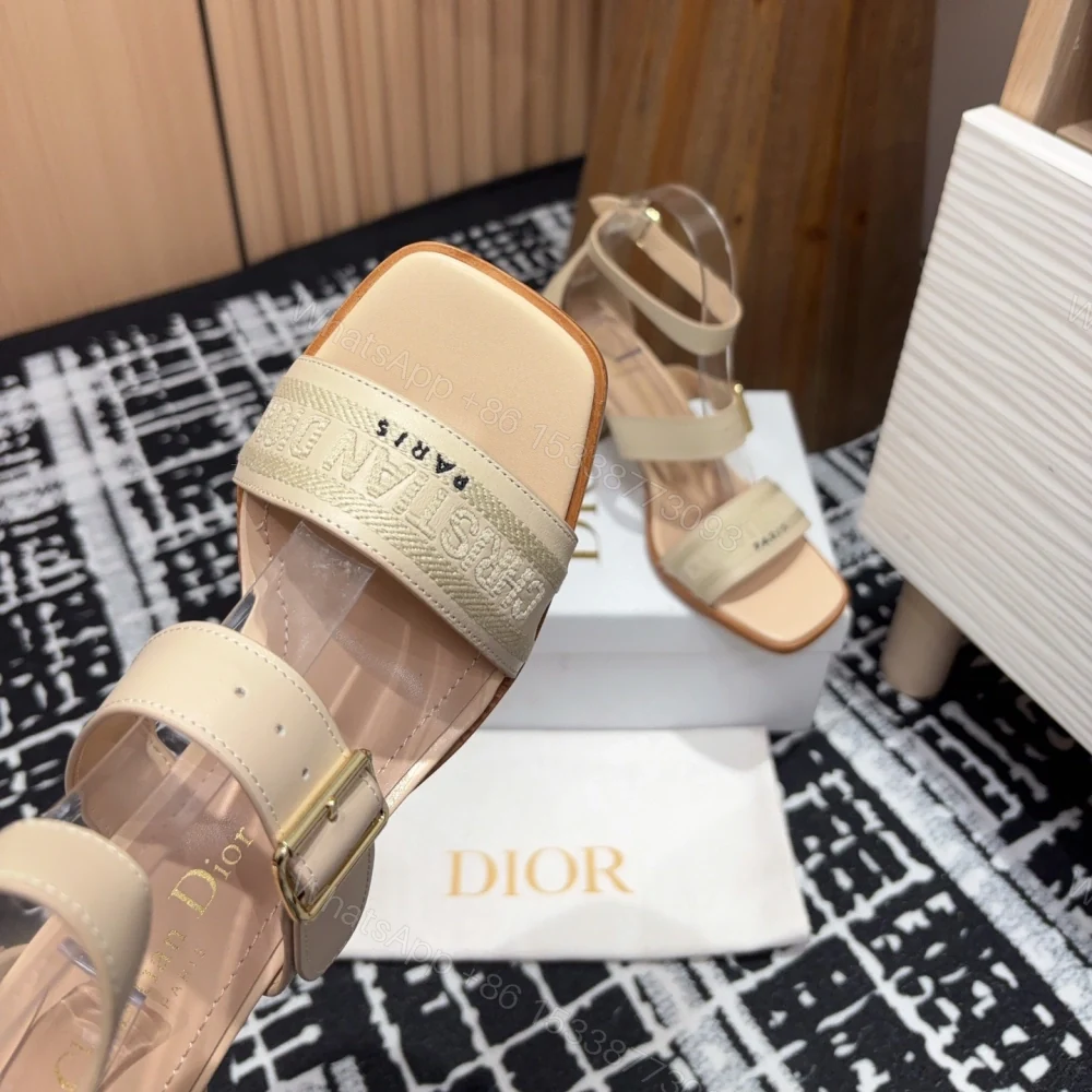 View 4 of 高仿Dior*Dway3系列KDO183高跟刺繡涼鞋膚色免檢版