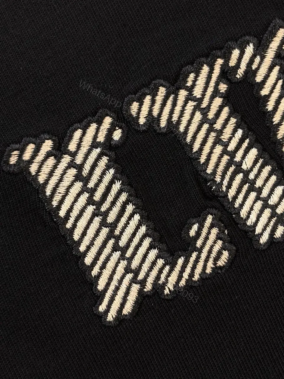 View 8 of Black Crystal-Embellished LV Tee: Premium Minimalist Style