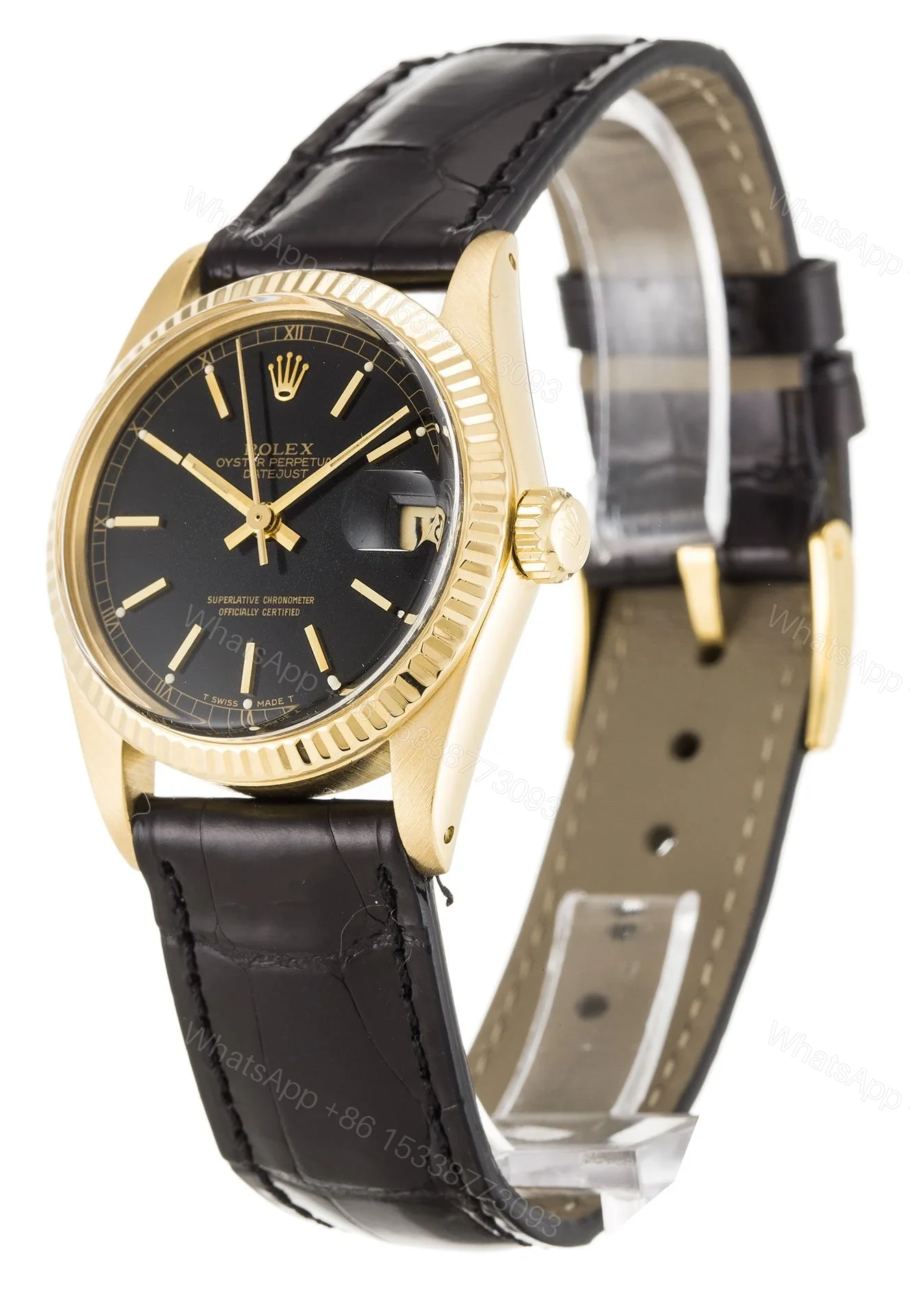View 2 of Replica Rolex Datejust Mid-Size Black Dial 6827 31 mm