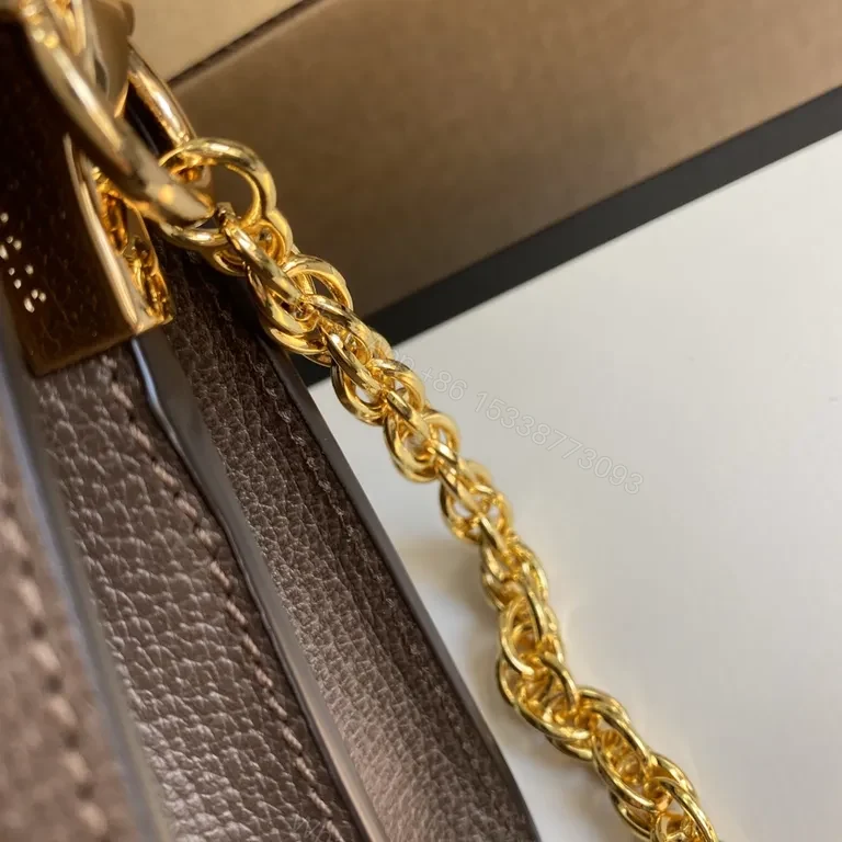 View 8 of G-Inspired Heritage Shoulder Bag: Web Stripe, Gold Chain