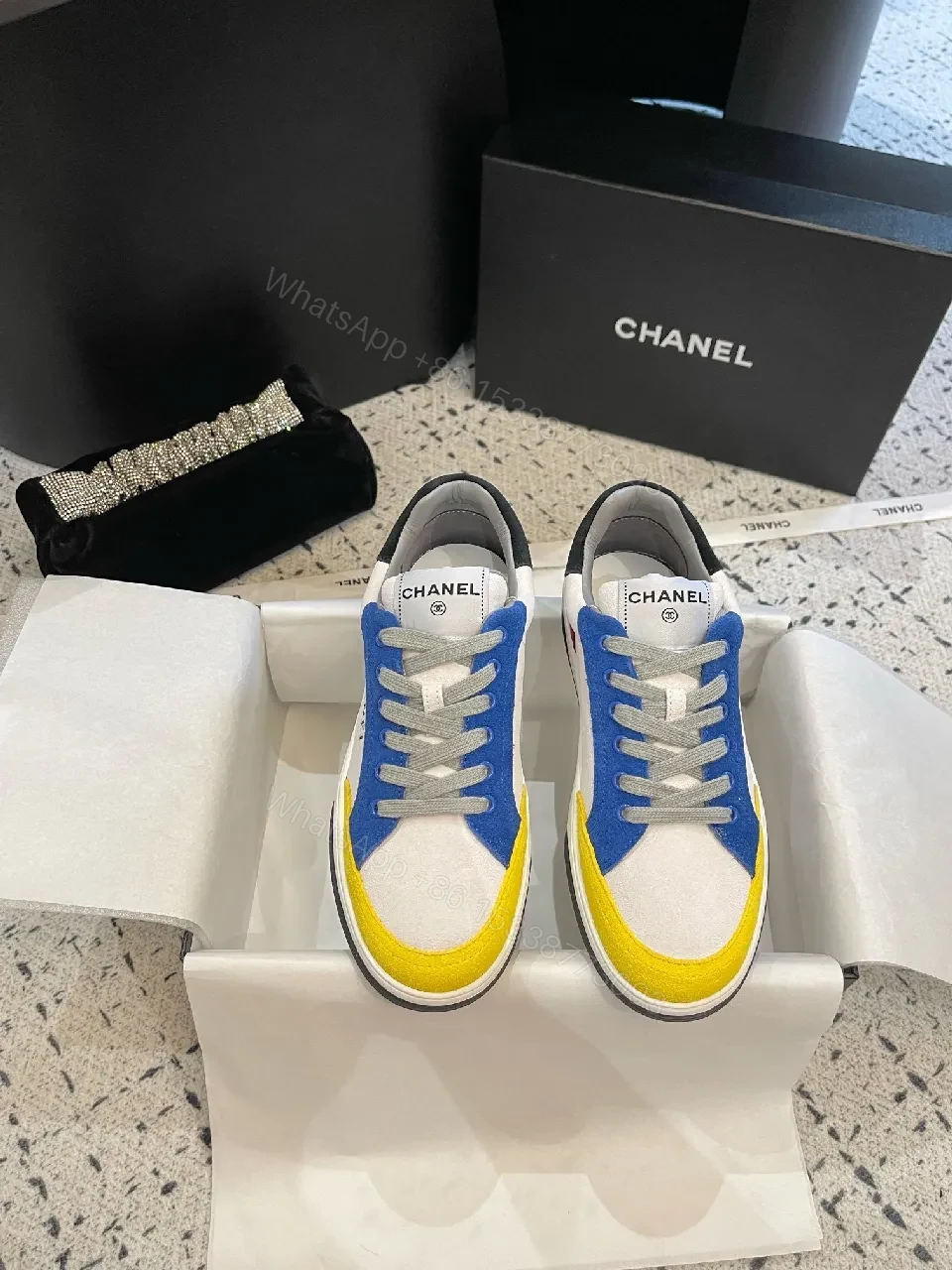View 9 of Colorblocked Luxury High-Tops with Premium Detailing