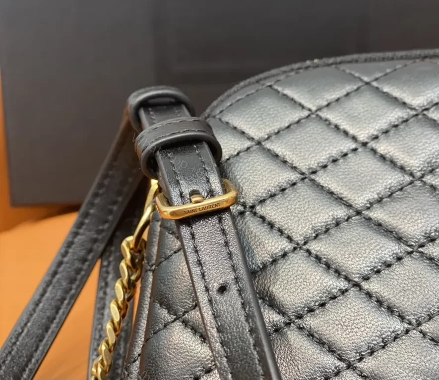 View 6 of Black Quilted Leather Crossbody - YSL, Compact Luxury Bag