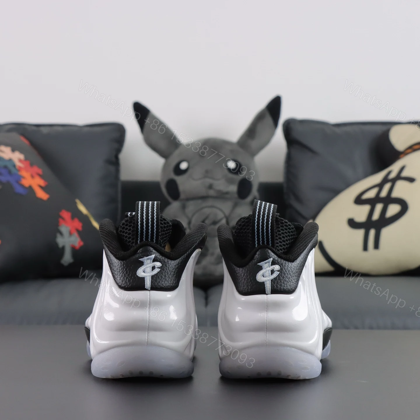View 7 of Foamposite One White and Black