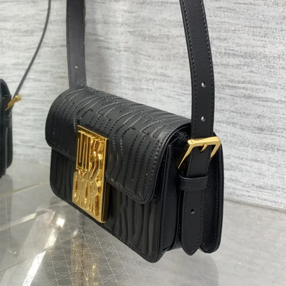 View 5 of 高仿Dior*Miss系列M261M900衍縫線小牛皮腋下包黑色免檢版