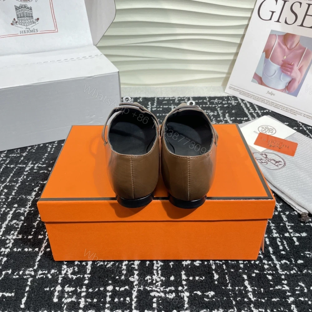 View 8 of 高仿Hermes*Kelly系列H251002Z03小牛皮休閒單鞋木色免檢版