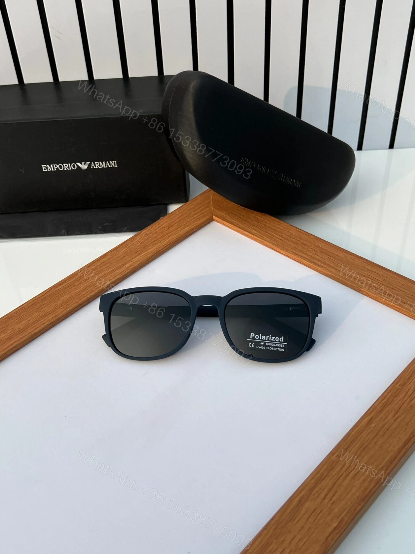 View 3 of Emporio Armani Sunglasses Black-Grey