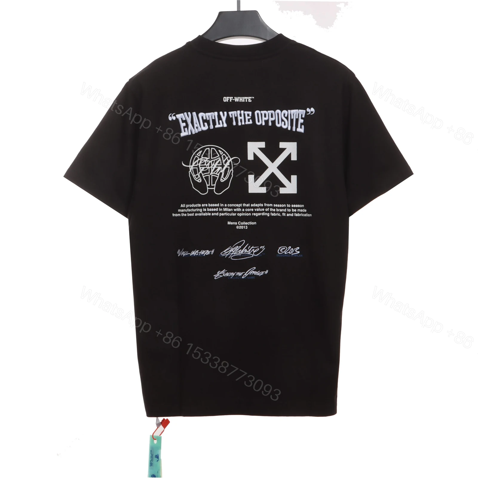 Off White Embroidered Logo Arrow Slogan T-Shirt — view 1