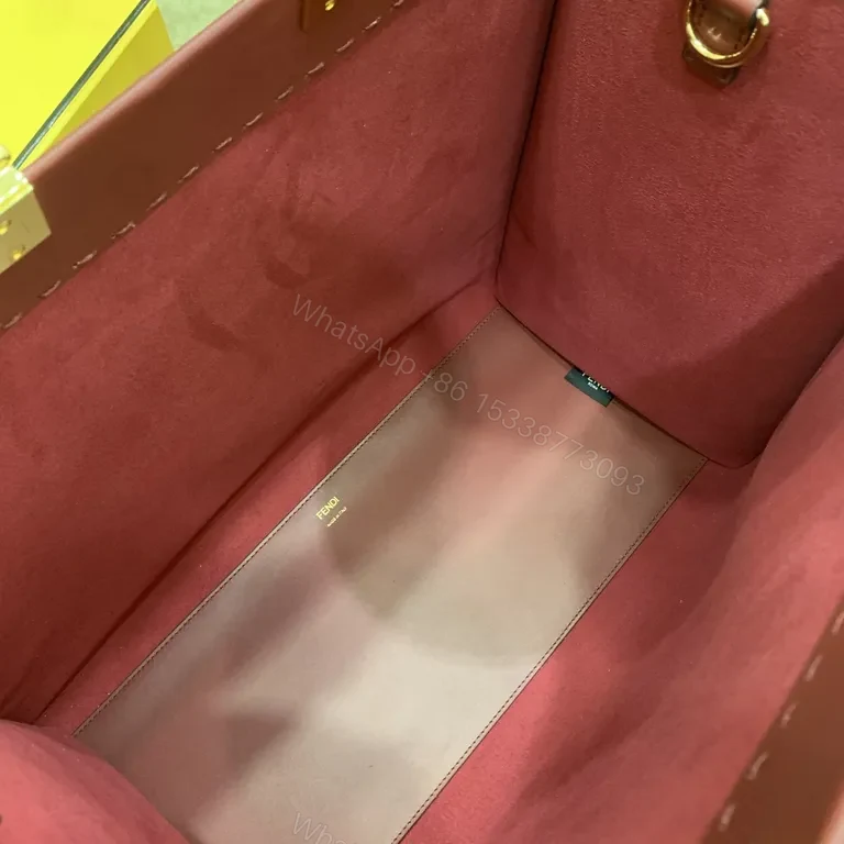 View 5 of Burgundy Leather Tote: Structured, Fendi-Inspired Luxury Bag