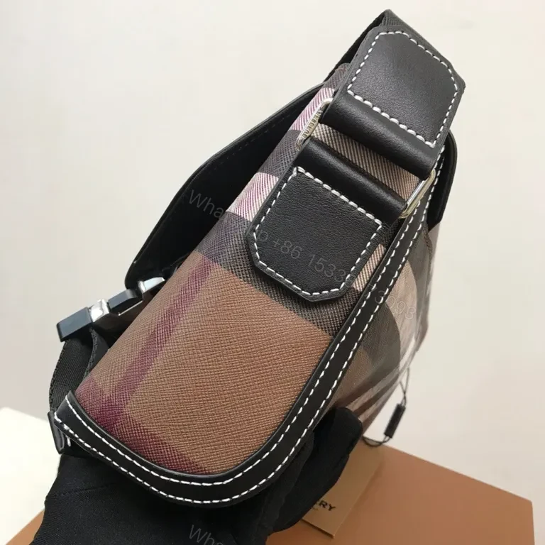 View 8 of Structured Plaid Messenger: Premium Crossbody with Signature Organization