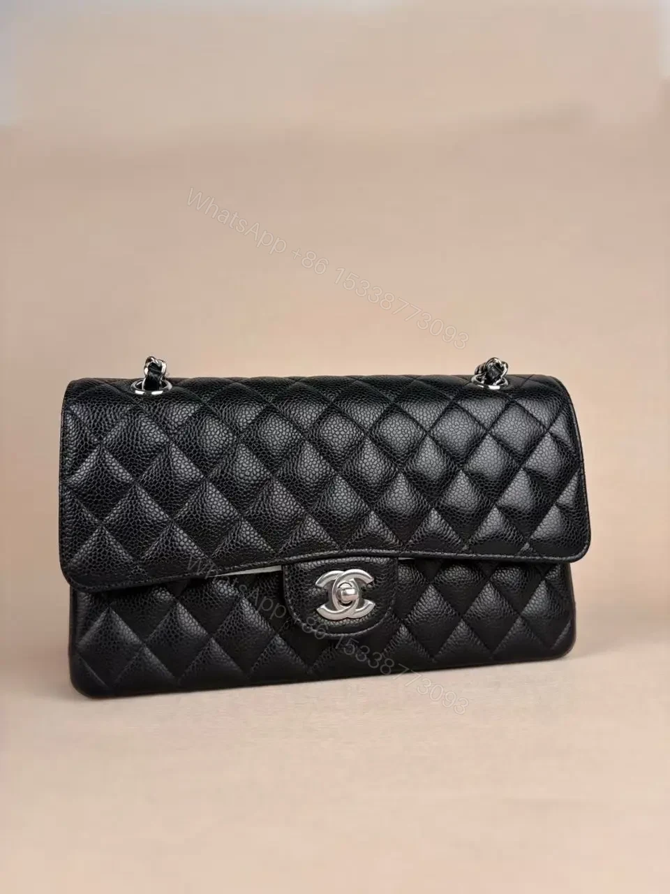 Chanel Classic Flap Medium 25 Black sliver Hardware — view 1