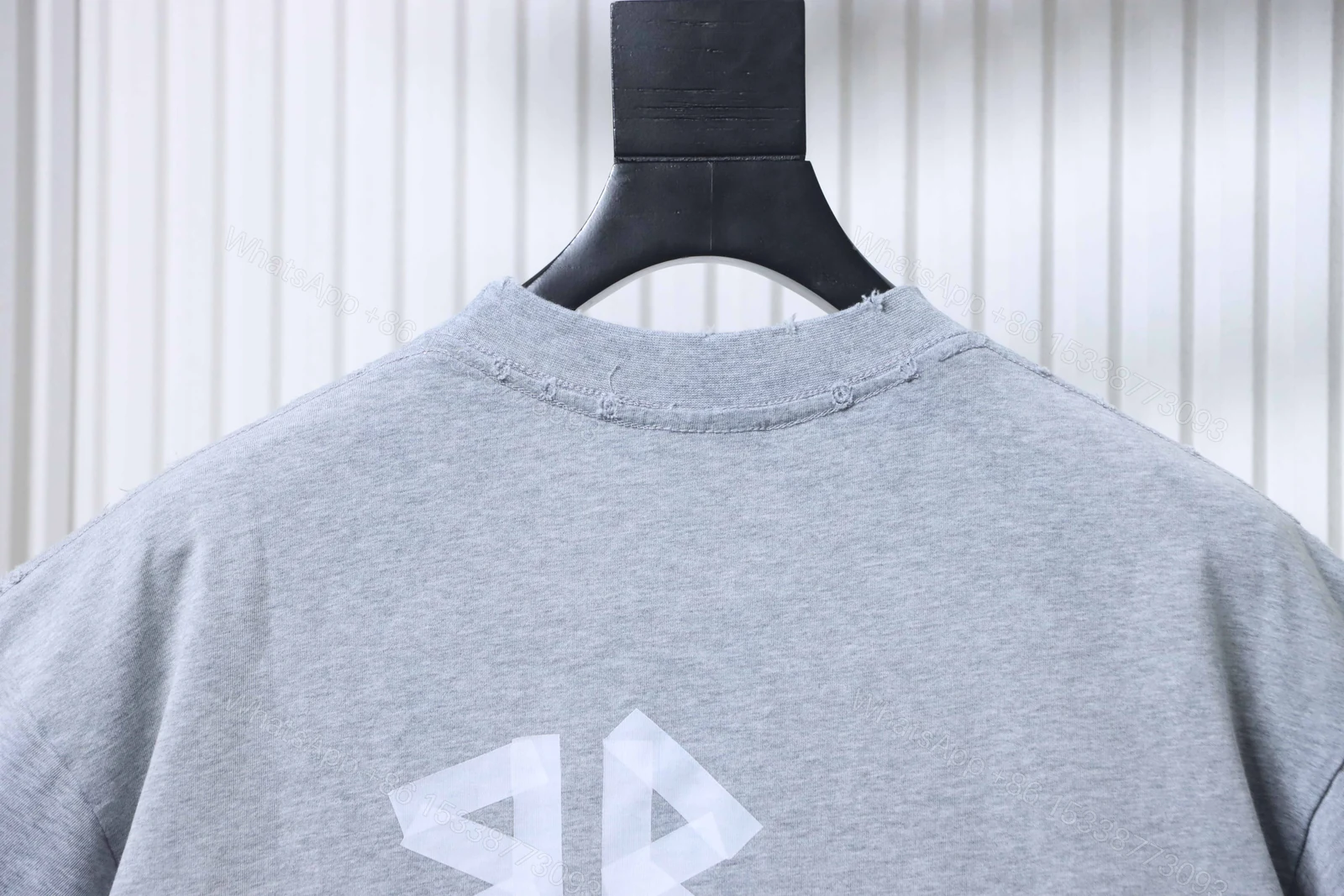 View 3 of Balenciaga Clothes 25SS American Paper Tape Short-Sleeve T-Shirt grey