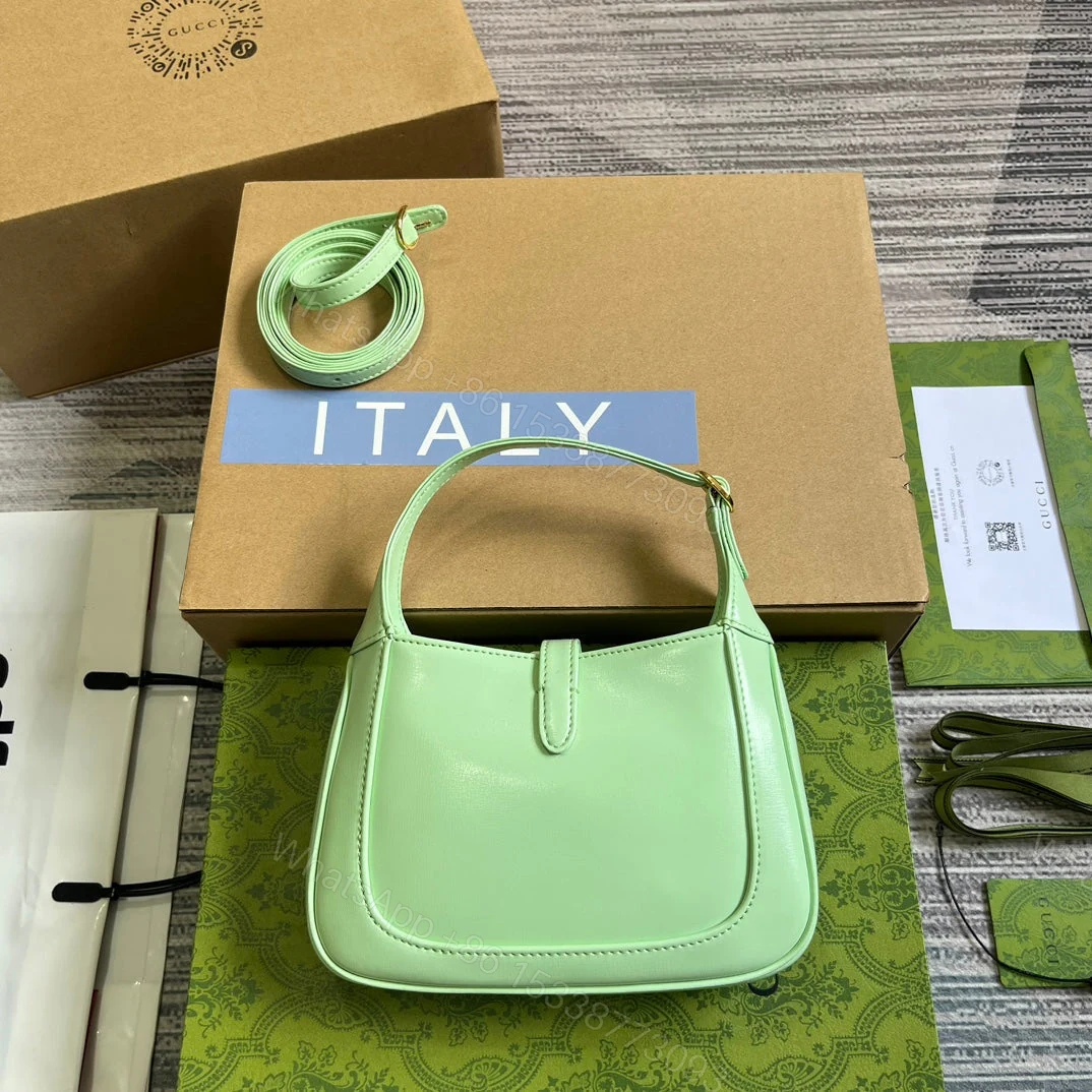 View 3 of GG JACKIE MINI 19 SHOULDER BAG IN LIGHT GREEN CALFSKIN
