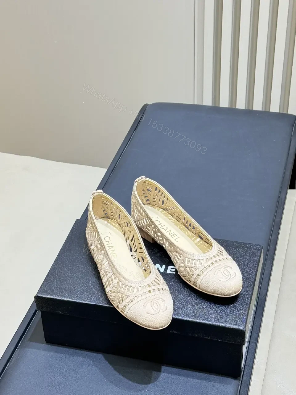 View 3 of Elegant Textured Slip-Ons: Subtle Luxe Detail Flat