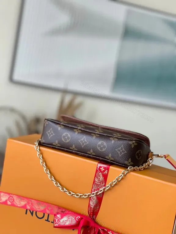 View 7 of Monogram Canvas Compact Bag: Convertible Chain & Crossbody Style