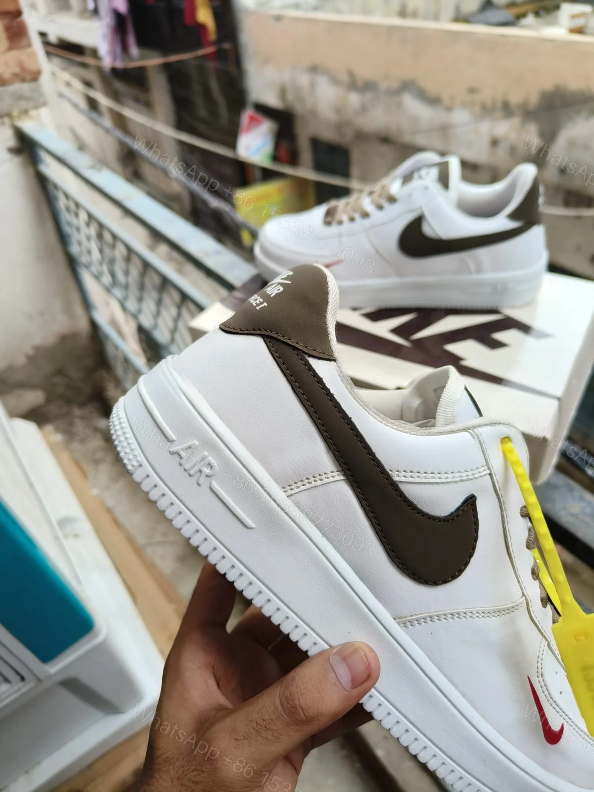 View 11 of BUY FIRST COPY NIKE AF1 BROWN TOP QUALITY SNEAKERS