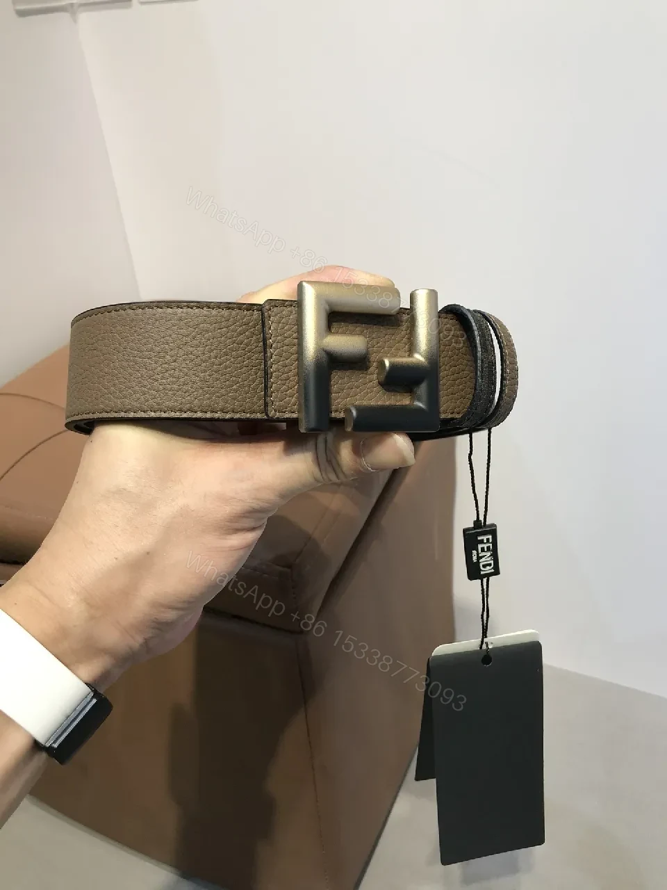 Earthy Leather Belt with Signature Buckle - Everyday Luxury Belt — view 1